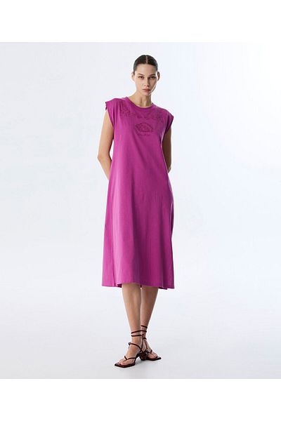 Twist Embroidered Combed Cotton Dress