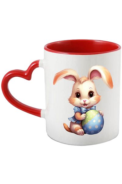 StoryGift Romania Mug with a bunny holding a painted egg | Easter holidays | illustration | iron, With, STG.