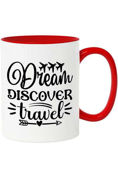 StoryGift Romania Mug with the text in English "Dream, discover, travel" - dream discover travel, With ,STG