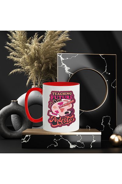 StoryGift Romania Mug with English Message Teaching Future Artists, Paint Tubes, Brush, Multic, With,STG