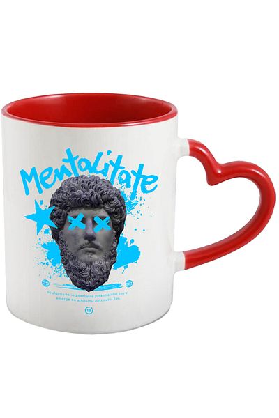 StoryGift Romania Mentality Mug - Your Potential, 330ml, Ceramic with Red Heart Handle, With Heart Handle, STG