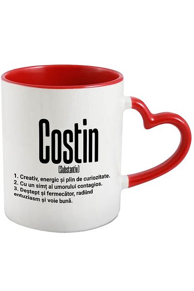 StoryGift Romania Mug With The Name Costin, With Motivational Message, Creative, Energetic, Curious, Smart,, With ,STG.