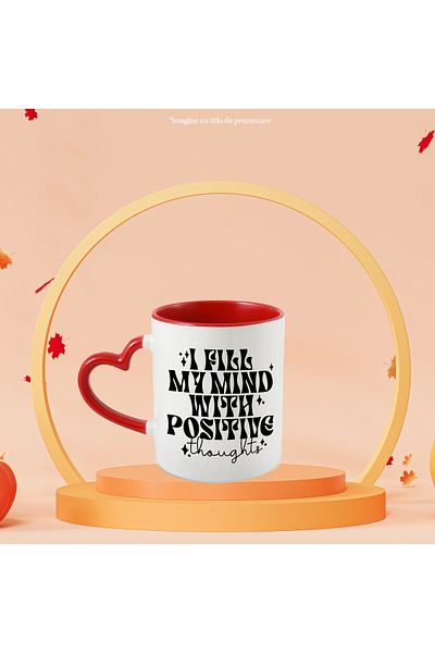 StoryGift Romania Mug For Those Who Only Think Positive Thoughts With Red Heart Handle, With ,stg