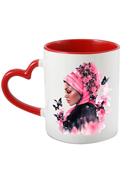 StoryGift Romania Cana cu o femeie de culoare frumusica, ilustratie, fluturi,...