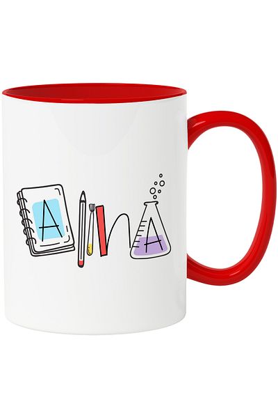 StoryGift Romania Mug With Name Alina, School, Chemistry, Materials, Algebra, Geometry, 330ml, Ceramics, With, STG.