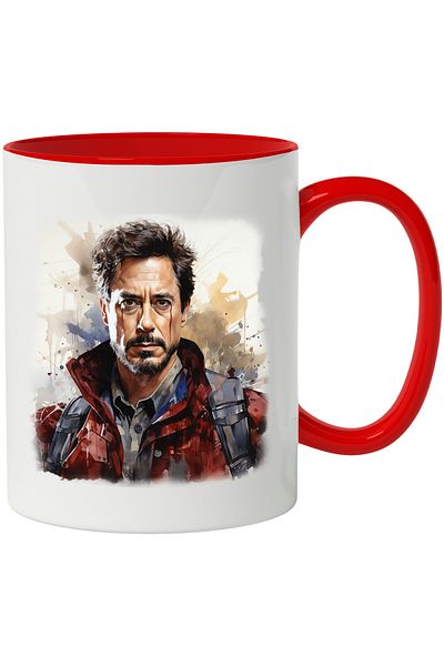 StoryGift Romania Mug With Tony Stark, Iron Man, Character, Marvel, Avengers, Multicolor 330 ml, Sky, With ,STG