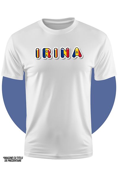 StoryGift Romania Kids Girls T-Shirt With Name Irina, Romania, Supporter, Romanian Flag, Patriot 100%