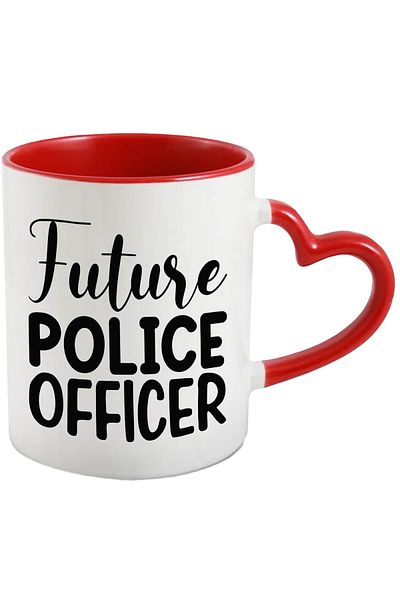StoryGift Romania Mug with the text "Future police officer" - future police officer with Handle, With, STG.