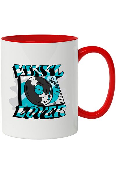 StoryGift Romania Mug With Message In English Vinyl Lover, Pick-up, Disc, Music, Multicolor 330 ml, , With ,STG