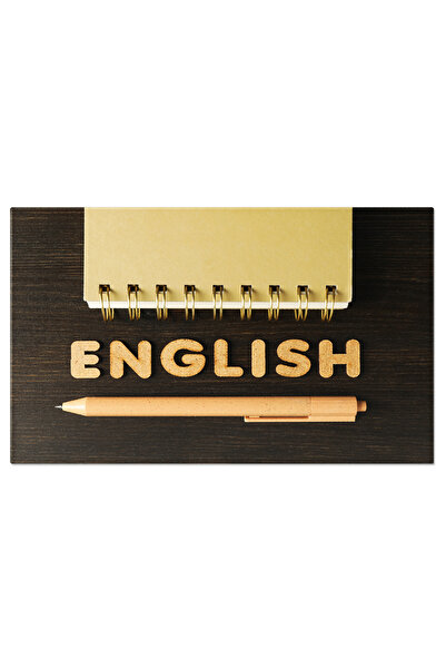 StoryGift Romania Tablou Canvas Cuvantul English Si Un Caiet, Ilustrand Proce...