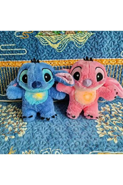 NUREYY AKSESUAR Stitch Nefes Alkan Uyku Arkadaşı Nefes Alıp Veren Peluş Pembe...