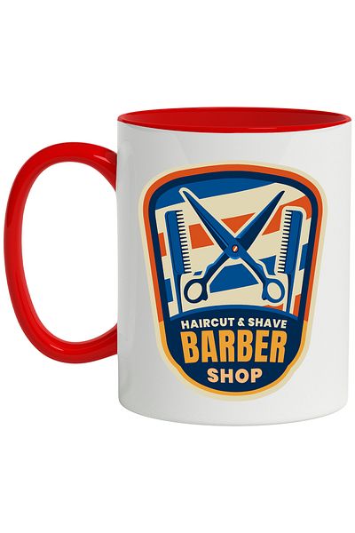 StoryGift Romania Mug With Message In English Haircut & Shave Barber Shop, Hairdresser, Multicolor 330 m, With ,STG