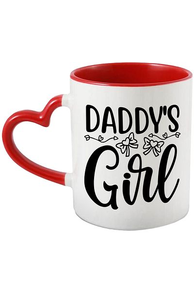 StoryGift Romania Mug with heart bows and the text "Daddy's girl" - father's little girl affection, With ,STG