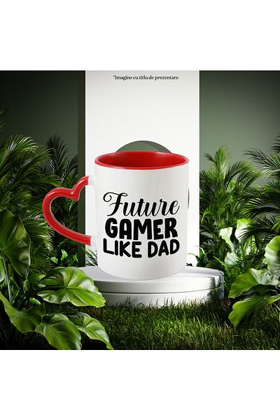 StoryGift Romania Mug With Text In English "future Gamer Like Dad" - Future Computer Gamer, With ,stg