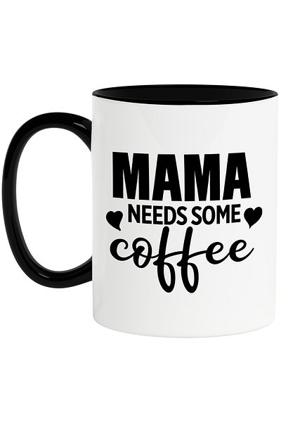 StoryGift Romania Mug with hearts and the message "Mama needs some coffee" - mom needs some, With ,STG