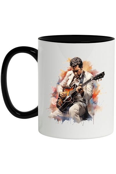 StoryGift Romania Elvis Presley Mug, Famous Singer, Actor, Guitar, Artist, Multicolor 330 m, With ,STG