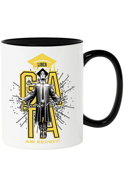 StoryGift Romania Young graduate mug, motivational, I succeeded in college, school, 330ml, Ceramic, With, STG