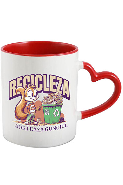 StoryGift Romania Cana recicleaza veverita sorteaza gunoiul poluare, 330ml, C...