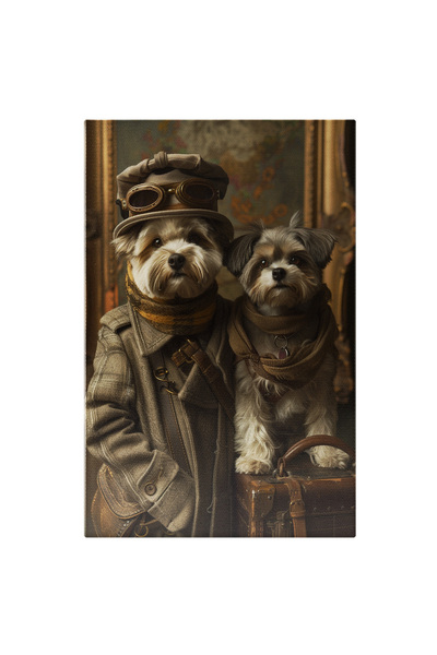 StoryGift Romania Tablou Canvas: Doi Catei, Un Catel Cu Palarie In Palton Si ...