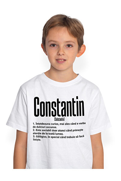 StoryGift Romania Tricou Copii Baieti Cu Numele Constantin, Cu Mesaj Amuzant,...