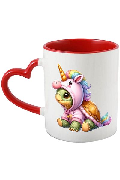 StoryGift Romania Mug with a turtle dressed as a unicorn, illustration, for children,, With ,STG