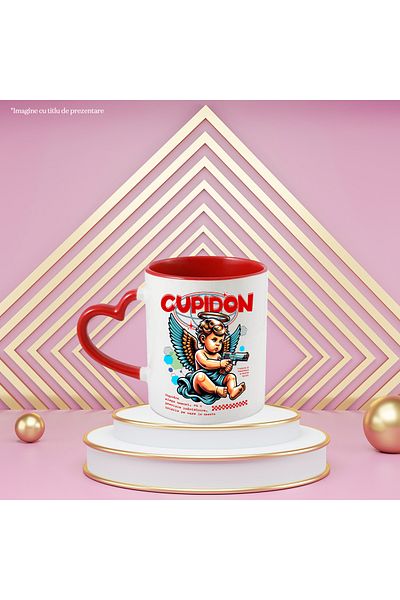 StoryGift Romania Mug Angel with Gun Waiting for Cupid, Disappointment, French Heart, Relationship E, With, STG.