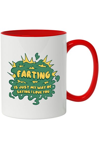 StoryGift Romania Mug With Message Farting Is Just My Way Of Saying I Love You, Love, Multicolor 33, With ,STG