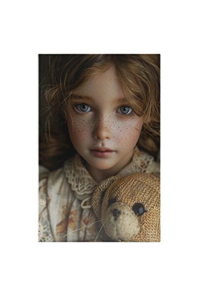 StoryGift Romania Tablou Canvas: O Fătucă Și Ursulețul Ei De Pluș Într-o Lume...