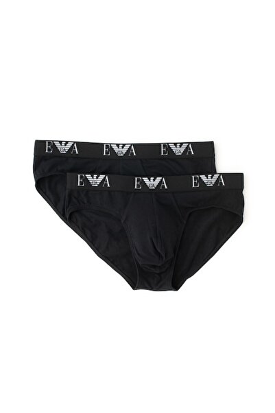 Emporio Armani Emporio Armani Underwear Set of Briefs with Logo Waistband - 2 Pairs, Black, M