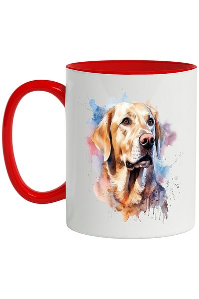 StoryGift Romania Mug With Labrador, Purebred Dog, Watercolor, Illustration, Multicolor 330 ml, Wax, With ,STG
