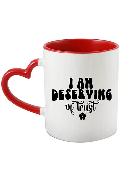 StoryGift Romania Mug with flower and the message "I am deserving of trust" - I am worthy of trust, With,STG