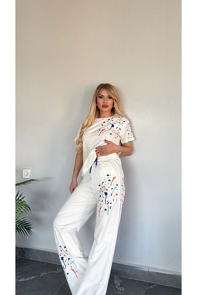 Bella Belluci Patterned Bottom Top Set