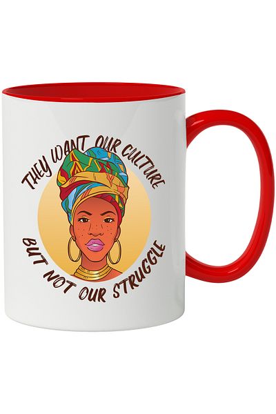 StoryGift Romania Mug With Message They Want Our Culture But Not Our Struggle, African, Multicolor 33, With ,STG