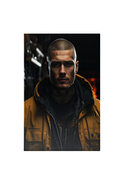 StoryGift Romania Tablou Canvas: Portretul Unui Barbat Tatuat - Serios Geaca ...