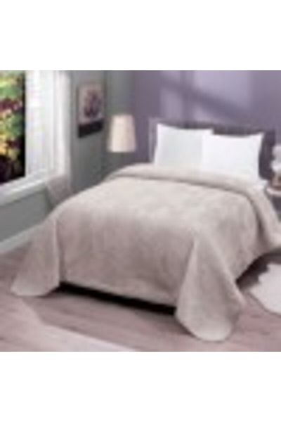 Taç Embossed Blanket 200x220cm, Monk, Light Brown Zig-Zag 555 Vision