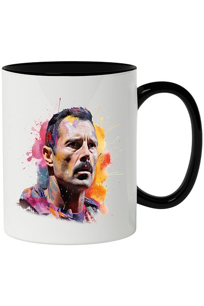StoryGift Romania Mug With Freddie Mercury, Famous Singer, Musician, Multicolor 330 ml, Ceramic, With ,STG