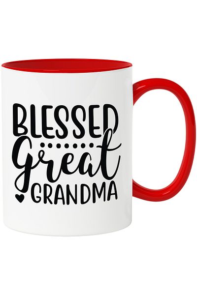 StoryGift Romania Mug for a great and blessed grandmother - beloved appreciated with Red Handle, With Ma, STG