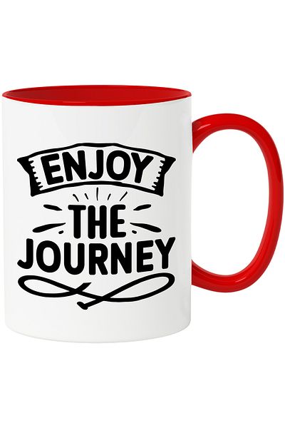StoryGift Romania Mug with the text in English "Enjoy your journey" - enjoy your journey with Ma, Cu, STG.