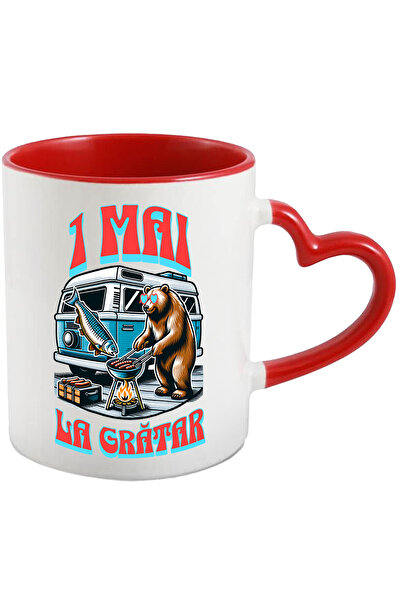 StoryGift Romania Cana 1 mai urs la gratar zi relaxare cu caravana, 330ml, Ce...