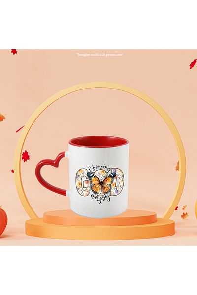 StoryGift Romania Mug with the message "Choosing God everyday", religion, illustration, faith, choosing, With,STG.
