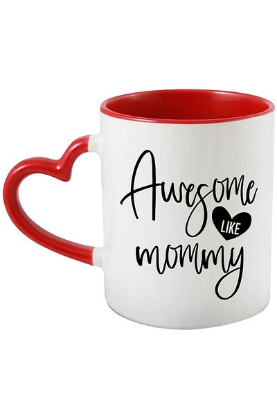 StoryGift Romania Mug with the message in English "Awesome like mommy" - awesome like mommy with Handle, With, STG.