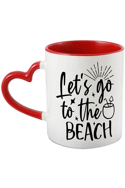 StoryGift Romania Mug with the message "Let's go to the beach" - let's go to the beach, big vacation, with, STG.