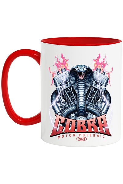 StoryGift Romania Cobra Mug - Powerful Engine - For Car Lovers, 330ml, Ceramic with Handle, With ,STG.