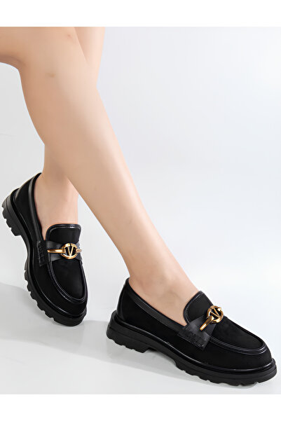 Genetti V Toka Detaylı Süet Kadın Loafer Ayakkabı - Gen2072