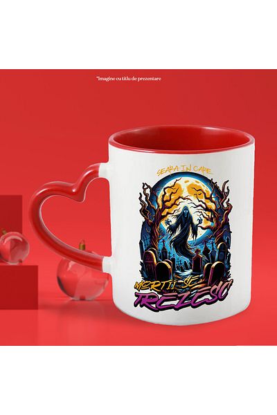 StoryGift Romania Mug the night the dead wake up H4ALLowen ghost in the cemetery, 330ml, Ceramics, Cu, STG.