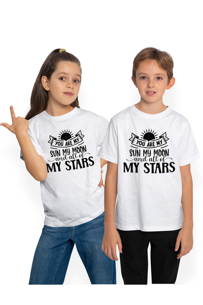 StoryGift Romania Tricou Copii cu mesajul "Tu esti soarele meu, luna mea si t...