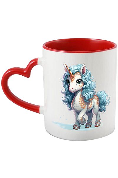 StoryGift Romania Mug with a unicorn with golden symbols on the body | illustration | fantastic animal | , With ,STG