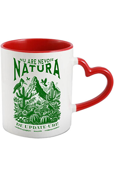 StoryGift Romania Cana natura nu are nevoie de update-uri padure jungla, 330ml, Ceramica cu Maner , Cu ,STG