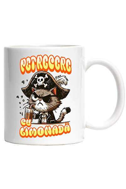 StoryGift Romania Cana Transformă lamaile în petrecere cu limonada pisica, 330ml, Ceramic cu Maner, Cu ,STG