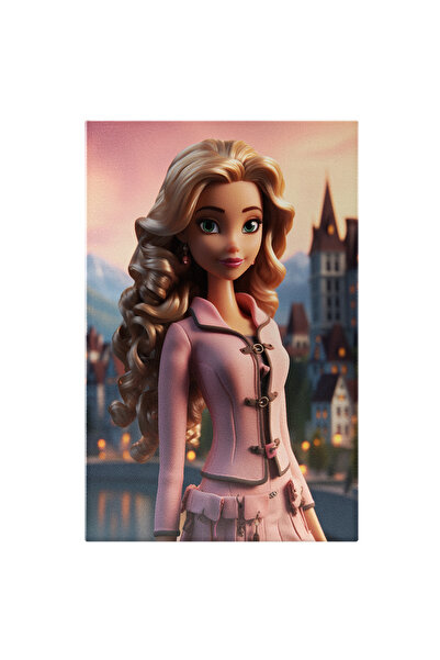 StoryGift Romania Tablou Canvas 70 x 50CM Papusa cu Parul Bucle si Ochii Mari...